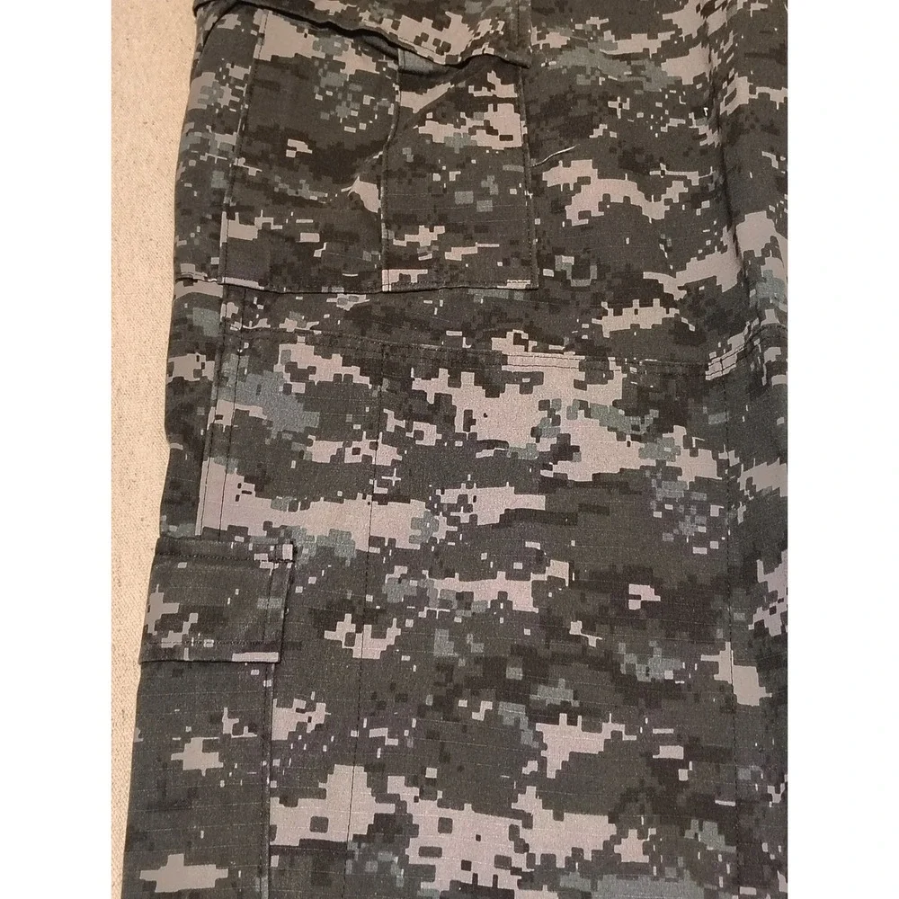Tru-Spec Digital Camo Tactical Cargo Pants Mens Medium Regular Grey Black Camo